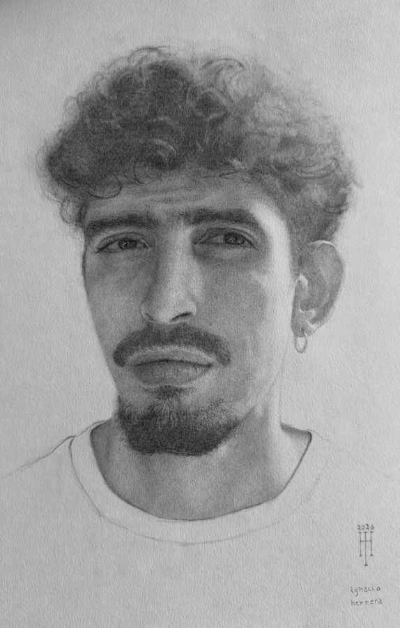 Retrato a grafito de Juan Murua